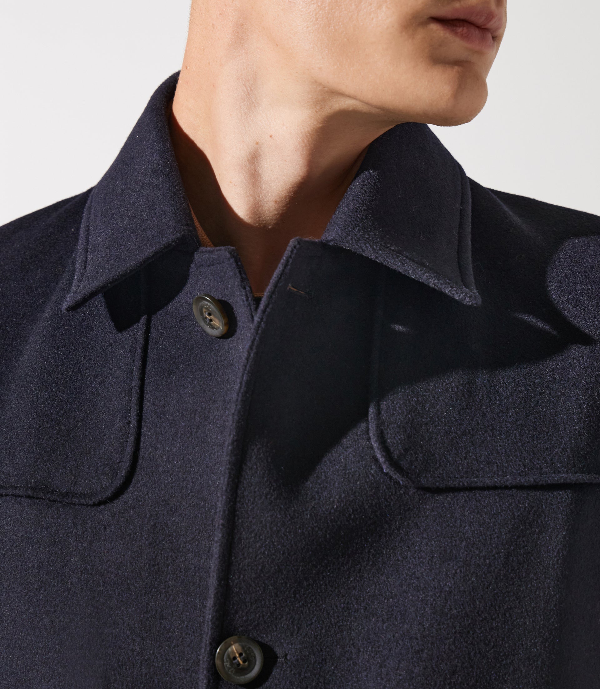 Manteau en laine cachemire marine ITALO - IZAC