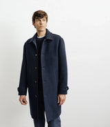 Manteau long droit marine - IZAC