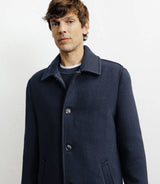 Manteau long droit marine