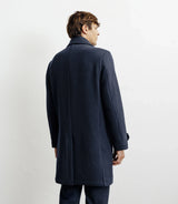 Manteau long droit marine
