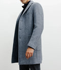 Manteau en laine avec boutons bleu - IZAC