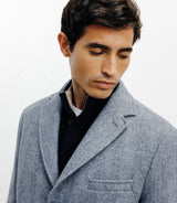 Manteau en laine avec boutons bleu