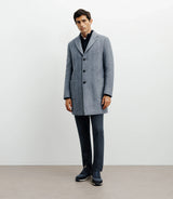 Manteau en laine avec boutons bleu