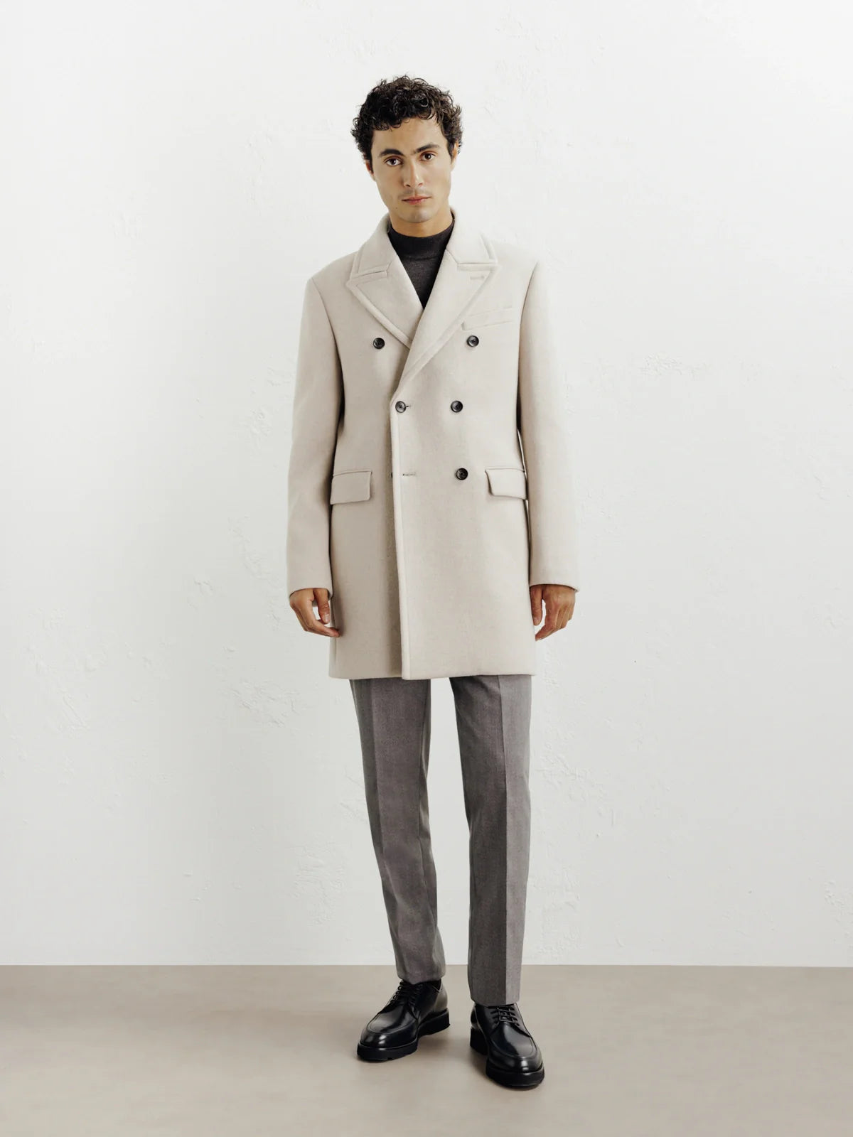 Manteau ville croisé beige - IZAC