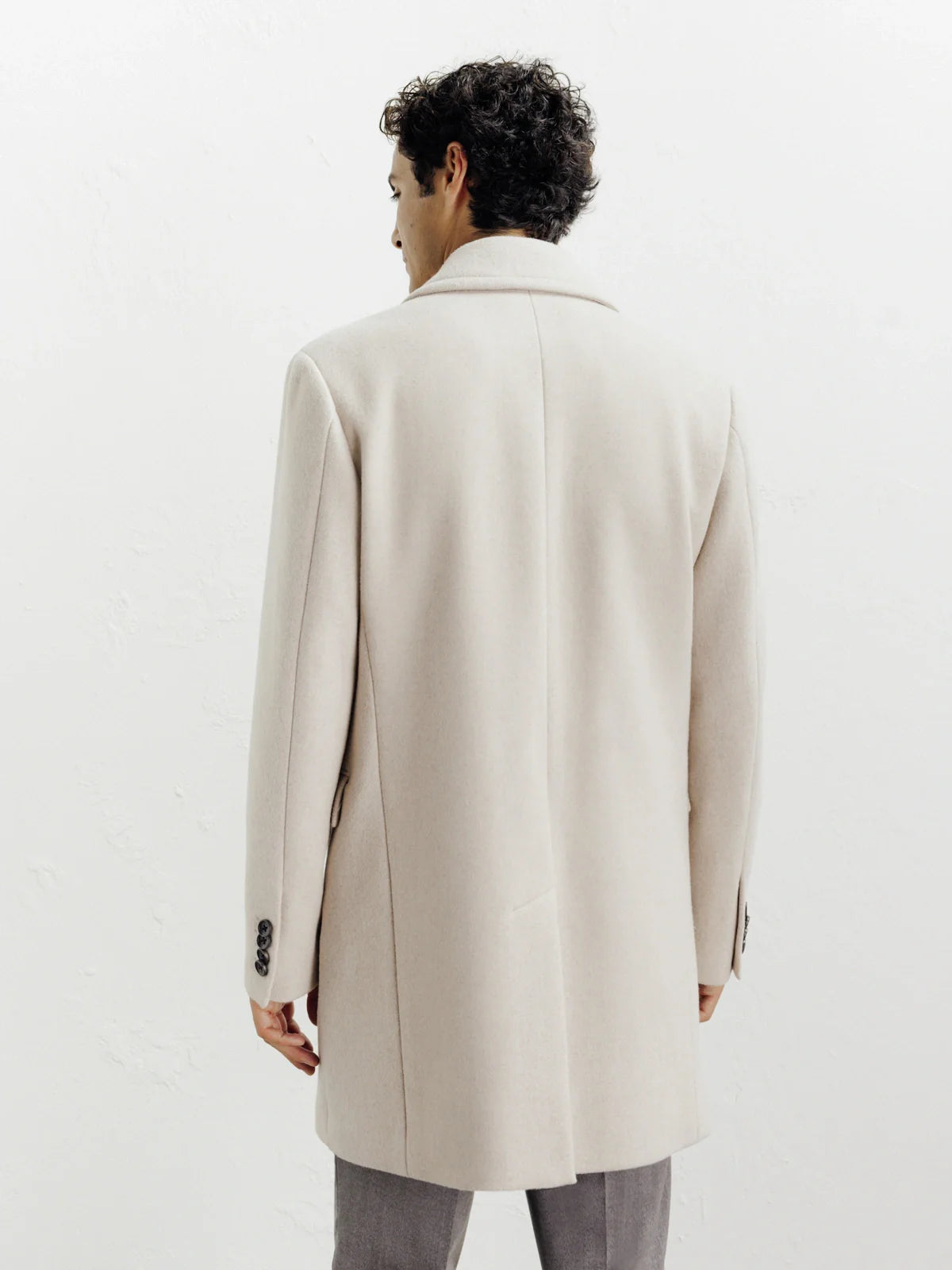 Manteau ville croisé beige - IZAC