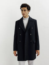 Manteau ville croisé noir - IZAC