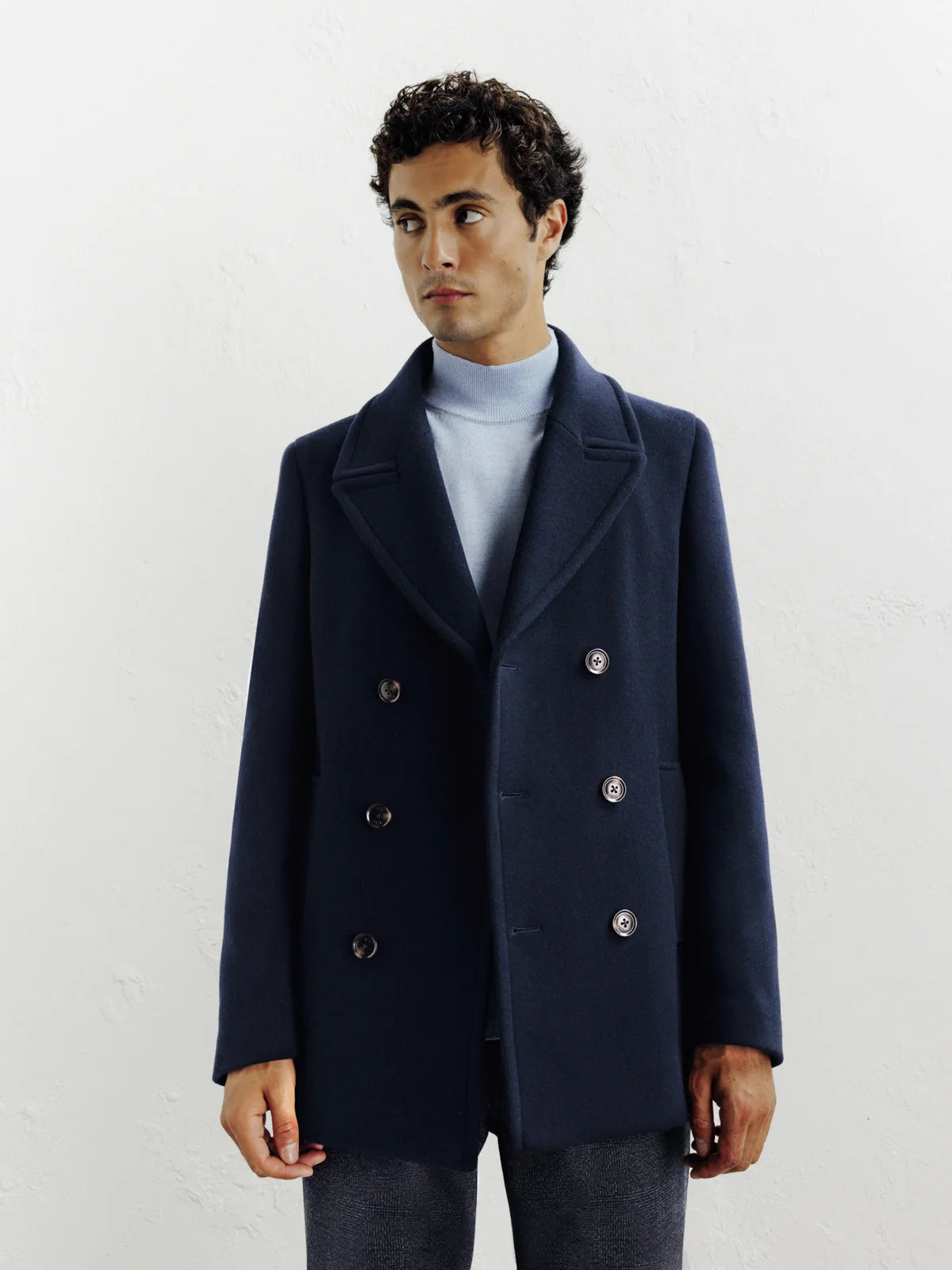 Caban en laine mélangé marine - IZAC