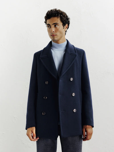 Caban en laine mélangé marine - IZAC