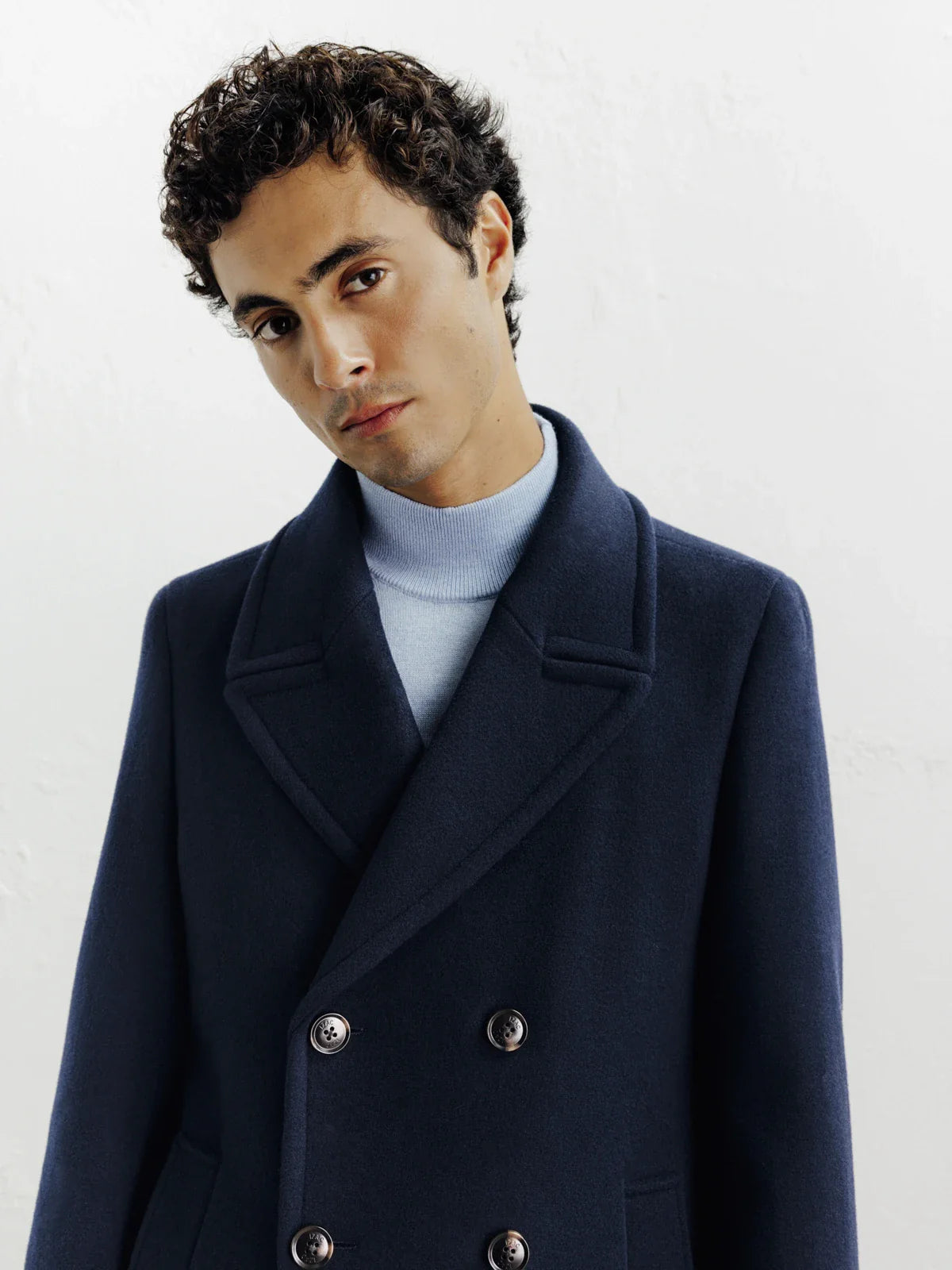 Caban en laine mélangé marine - IZAC