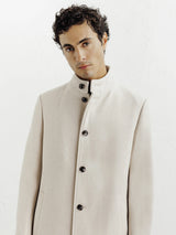 Manteau ville à col mao beige - IZAC
