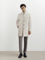 Manteau ville à col mao beige - IZAC