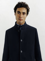 Manteau ville à col mao marine - IZAC