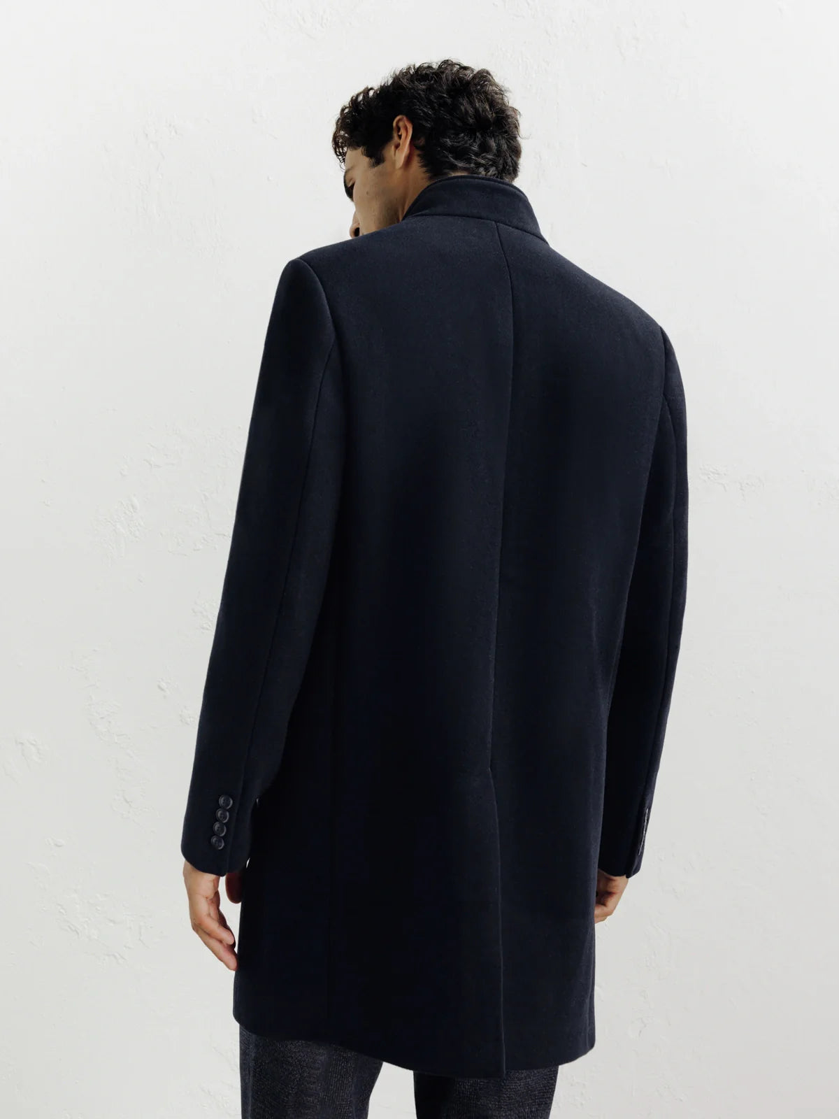 Manteau ville à col mao marine - IZAC