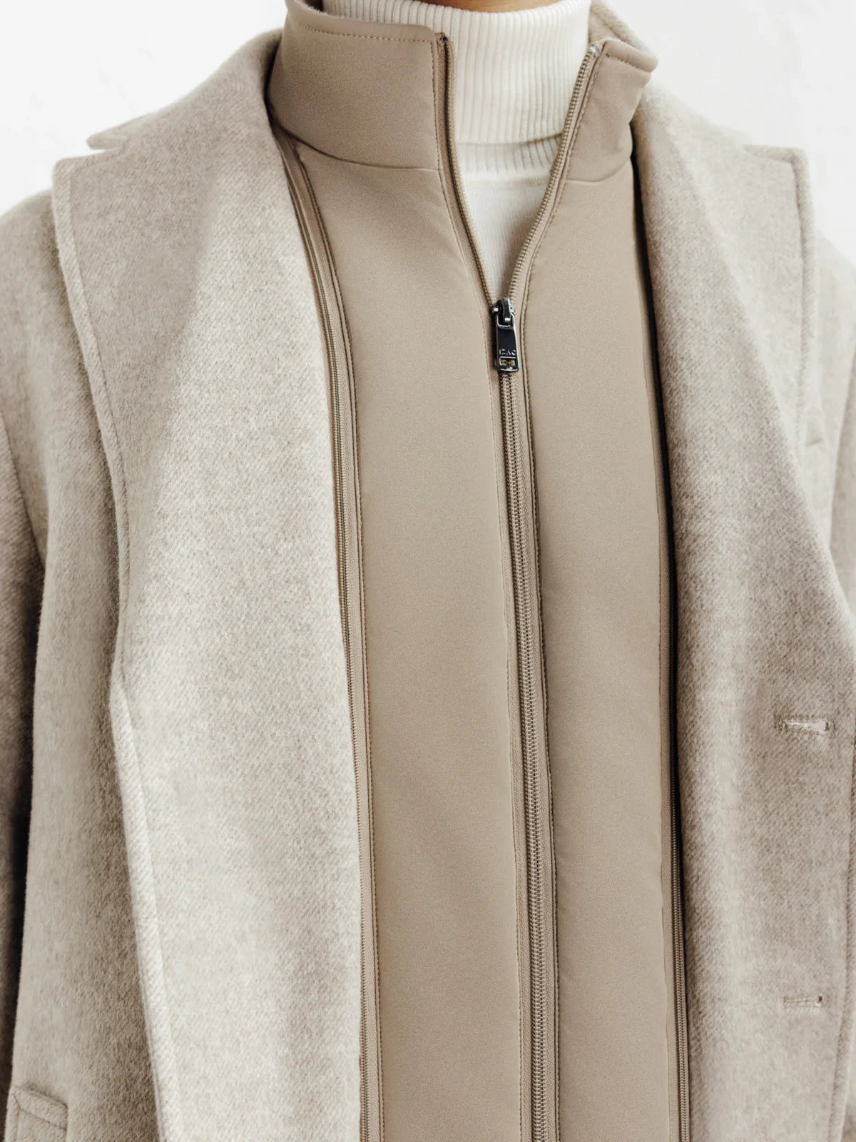 Manteau ville à parmenture amovible beige - IZAC