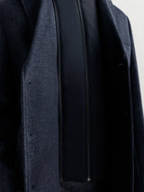 Manteau ville à parmenture amovible bleu denim - IZAC