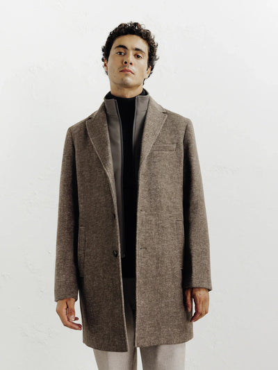 Manteau ville à parmenture amovible châtaigne - IZAC