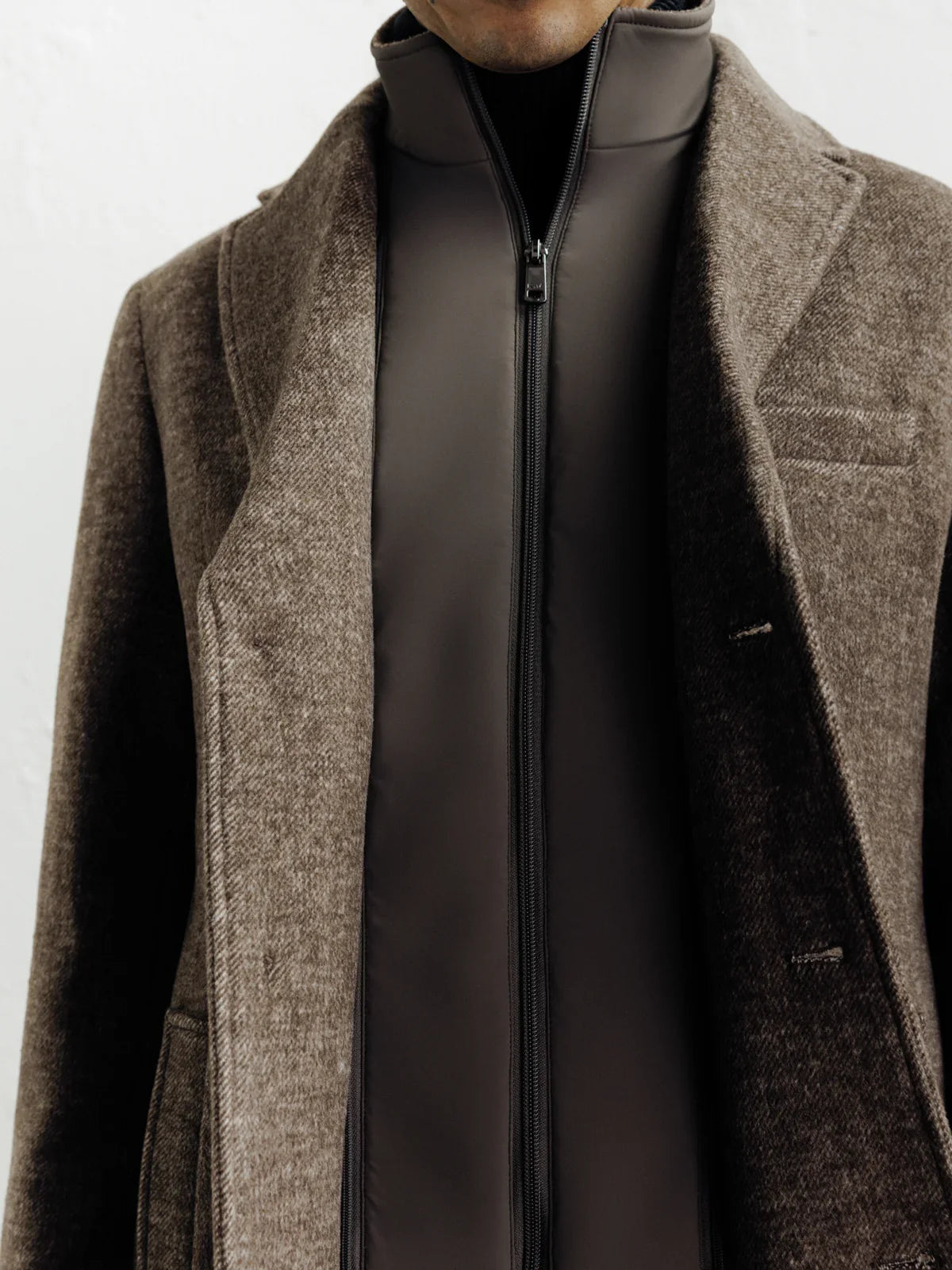 Manteau ville à parmenture amovible châtaigne - IZAC