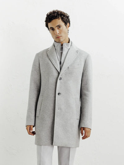 Manteau ville à parmenture amovible gris clair - IZAC