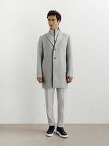 Manteau ville à parmenture amovible gris clair - IZAC