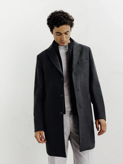 Manteau ville à parmenture amovible gris foncé - IZAC