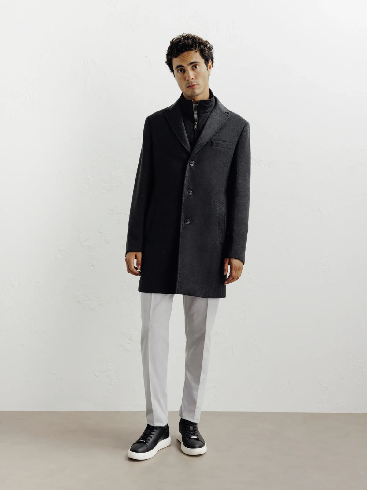 Manteau ville à parmenture amovible gris foncé - IZAC