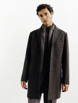 Manteau ville à parmenture amovible marron - IZAC