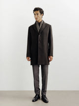 Manteau ville à parmenture amovible marron - IZAC