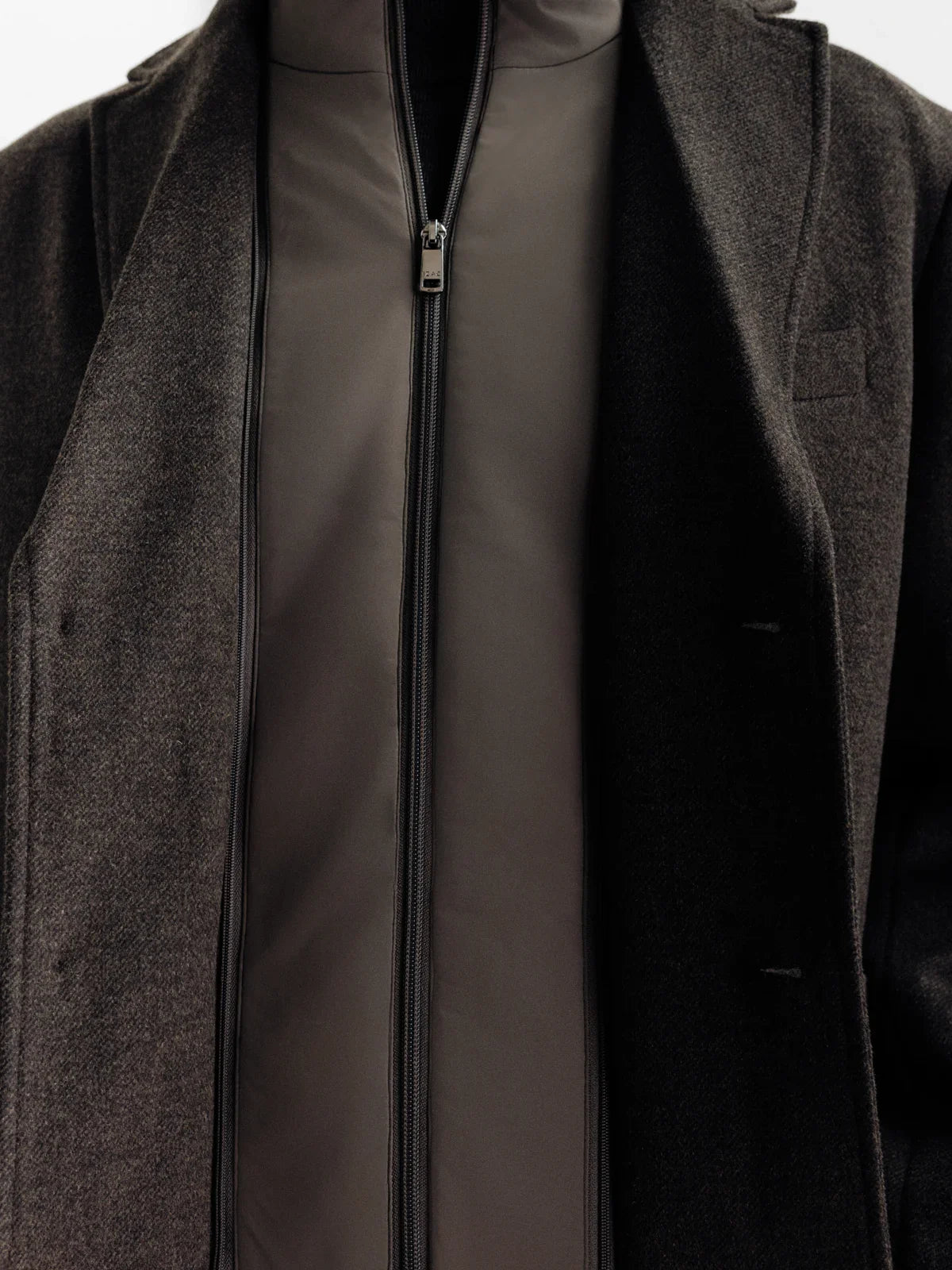 Manteau ville à parmenture amovible marron - IZAC