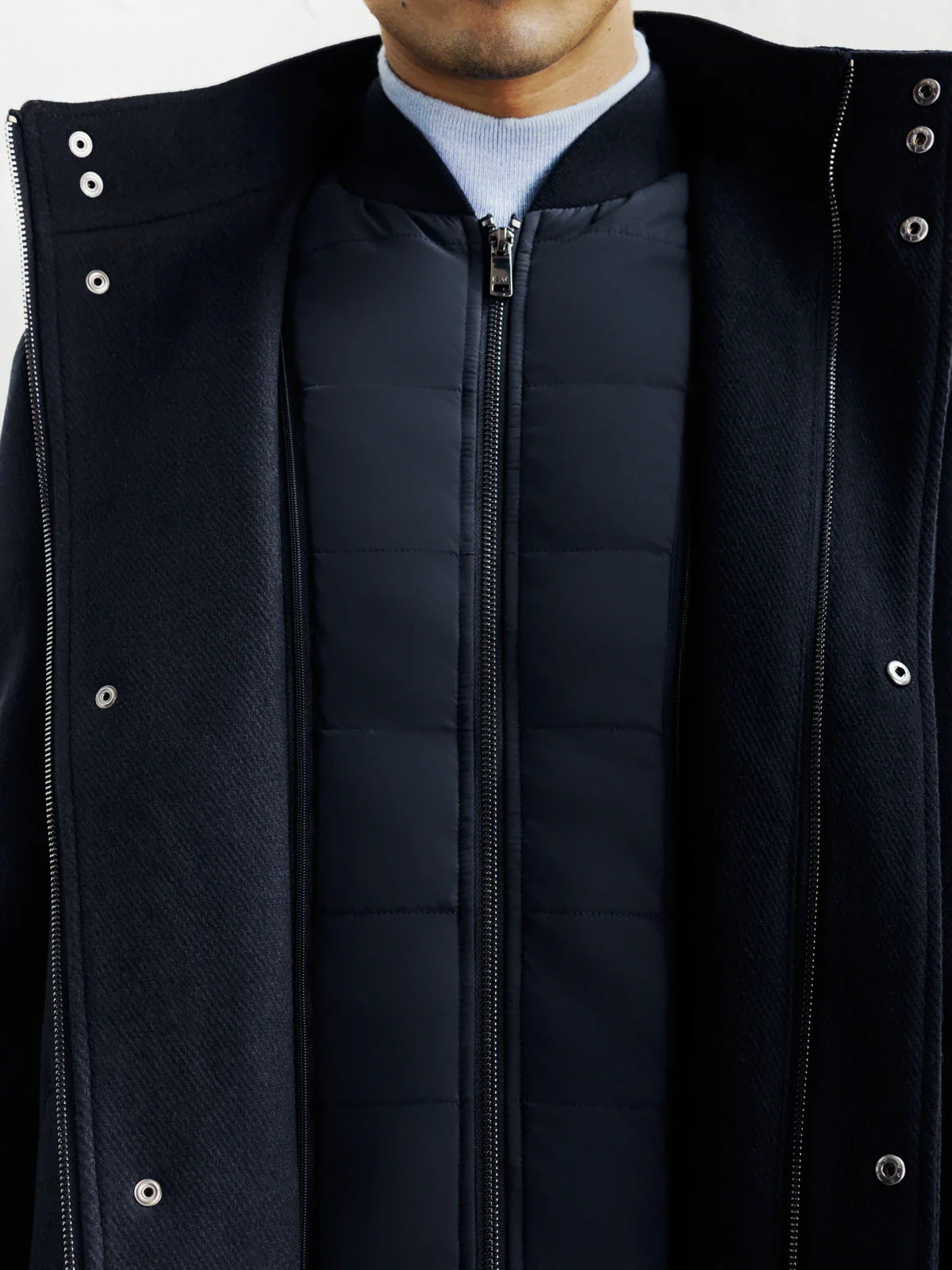 Manteau ville en laine marine - IZAC