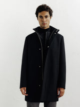 Manteau ville en laine noir - IZAC
