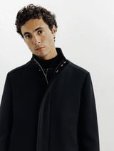 Manteau ville en laine noir - IZAC