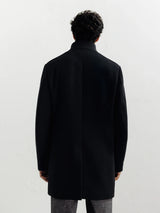 Manteau ville en laine noir - IZAC