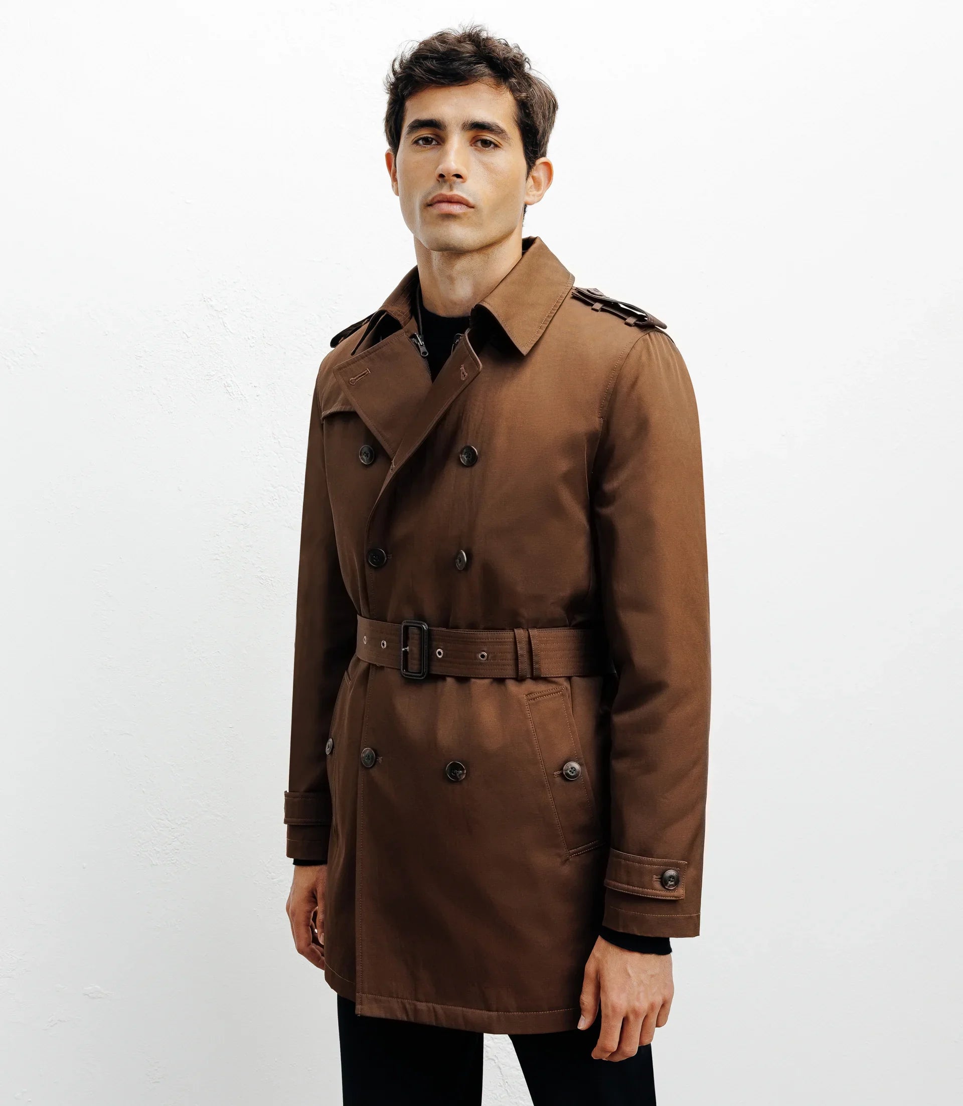 Trench croisé marron - IZAC