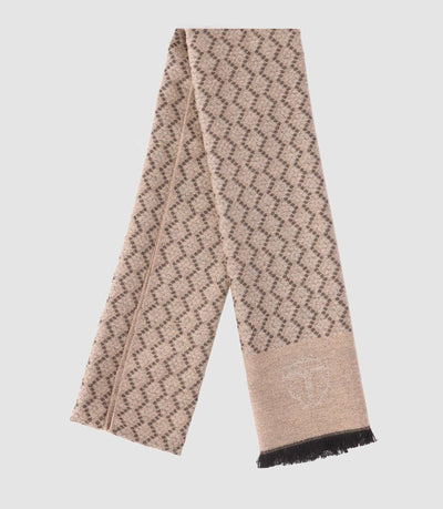Echarpe à motif géométrique beige ABEILLE - IZAC