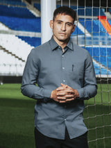 Chemise ville aspect chiné bleu - IZAC