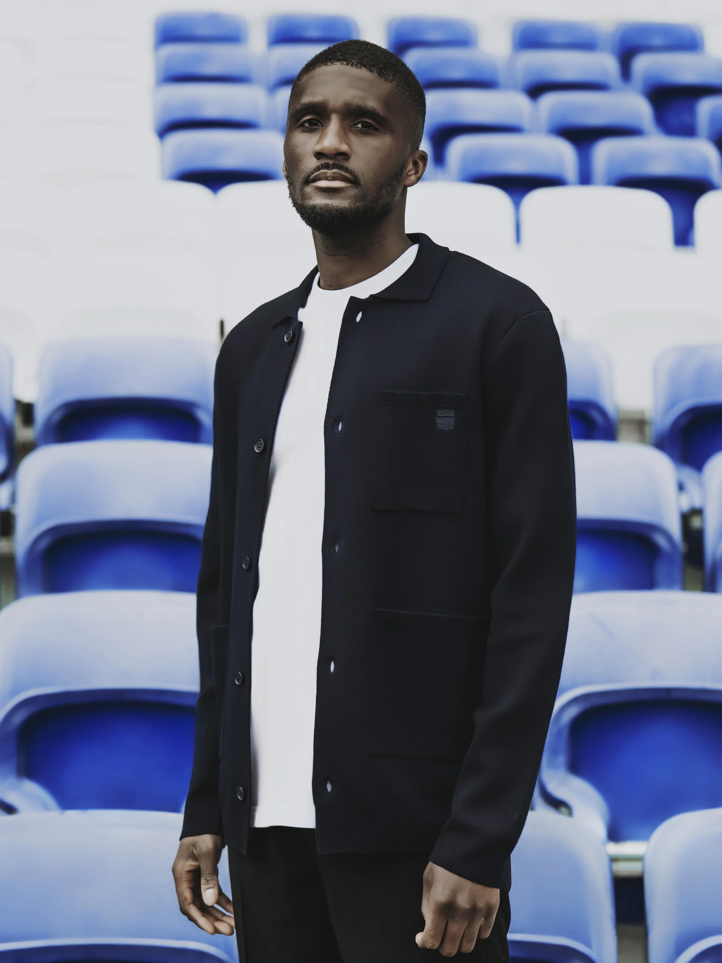 Cardigan surchemise en maille boutonné marine - IZAC