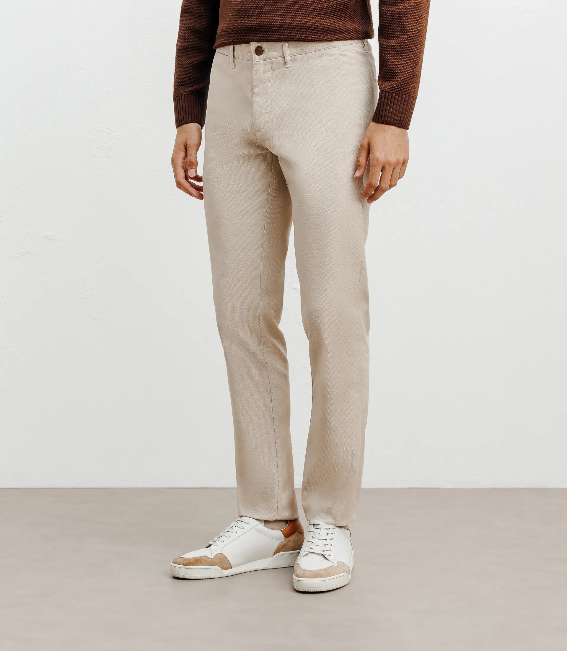 Pantalon armuré slim beige clair - IZAC