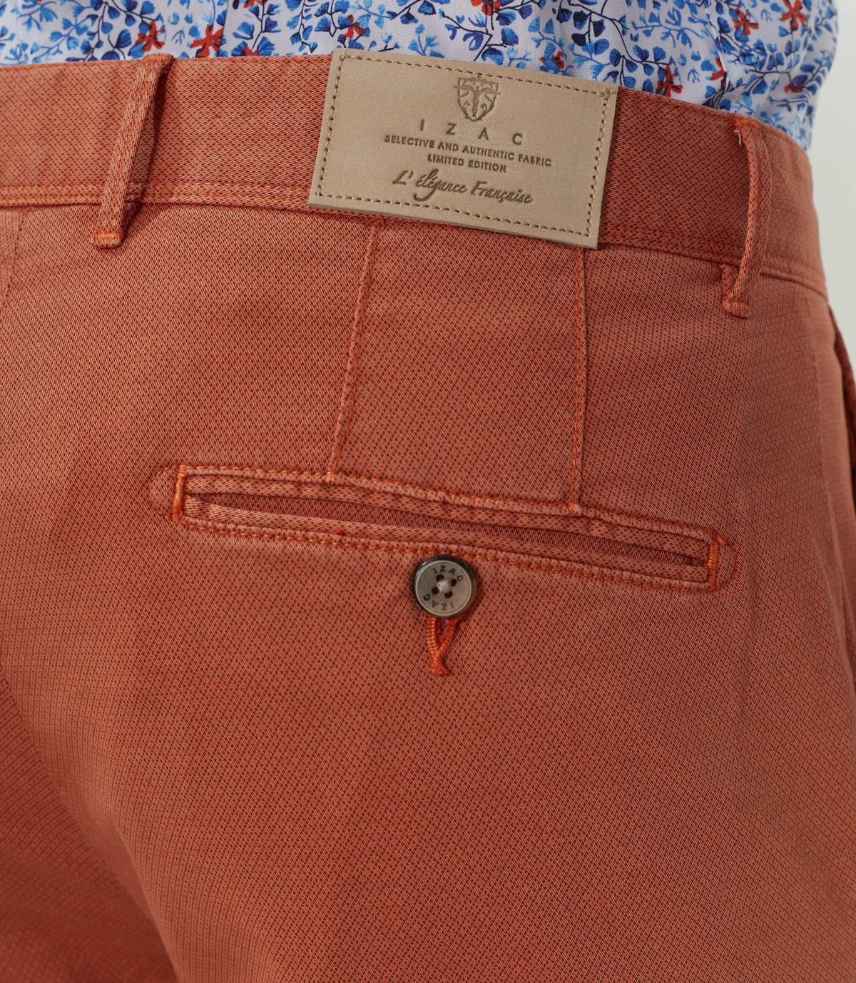 Chino micromotif orange "Berline" - IZAC