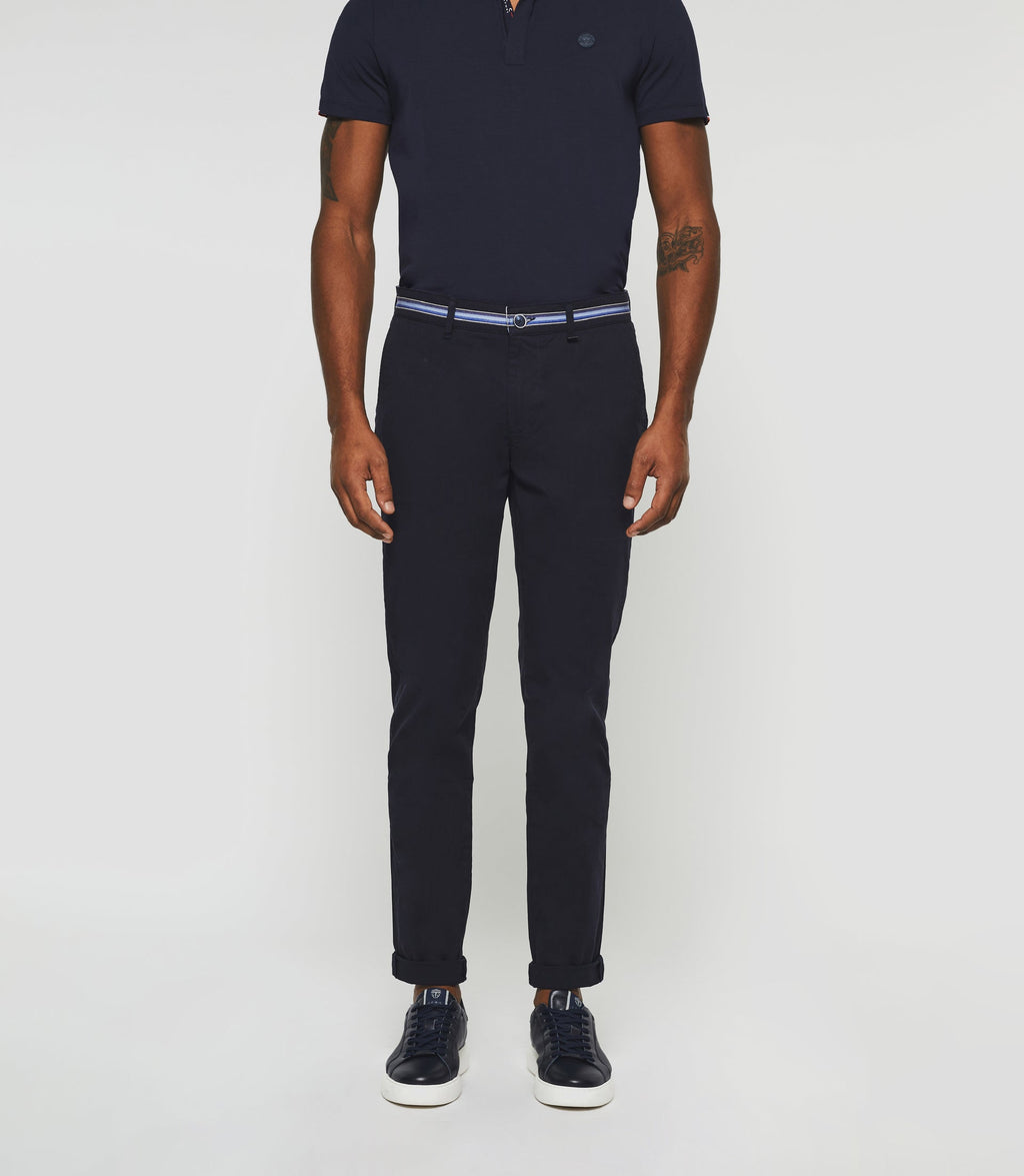 Pantalon casual slim marine "Paco" - IZAC