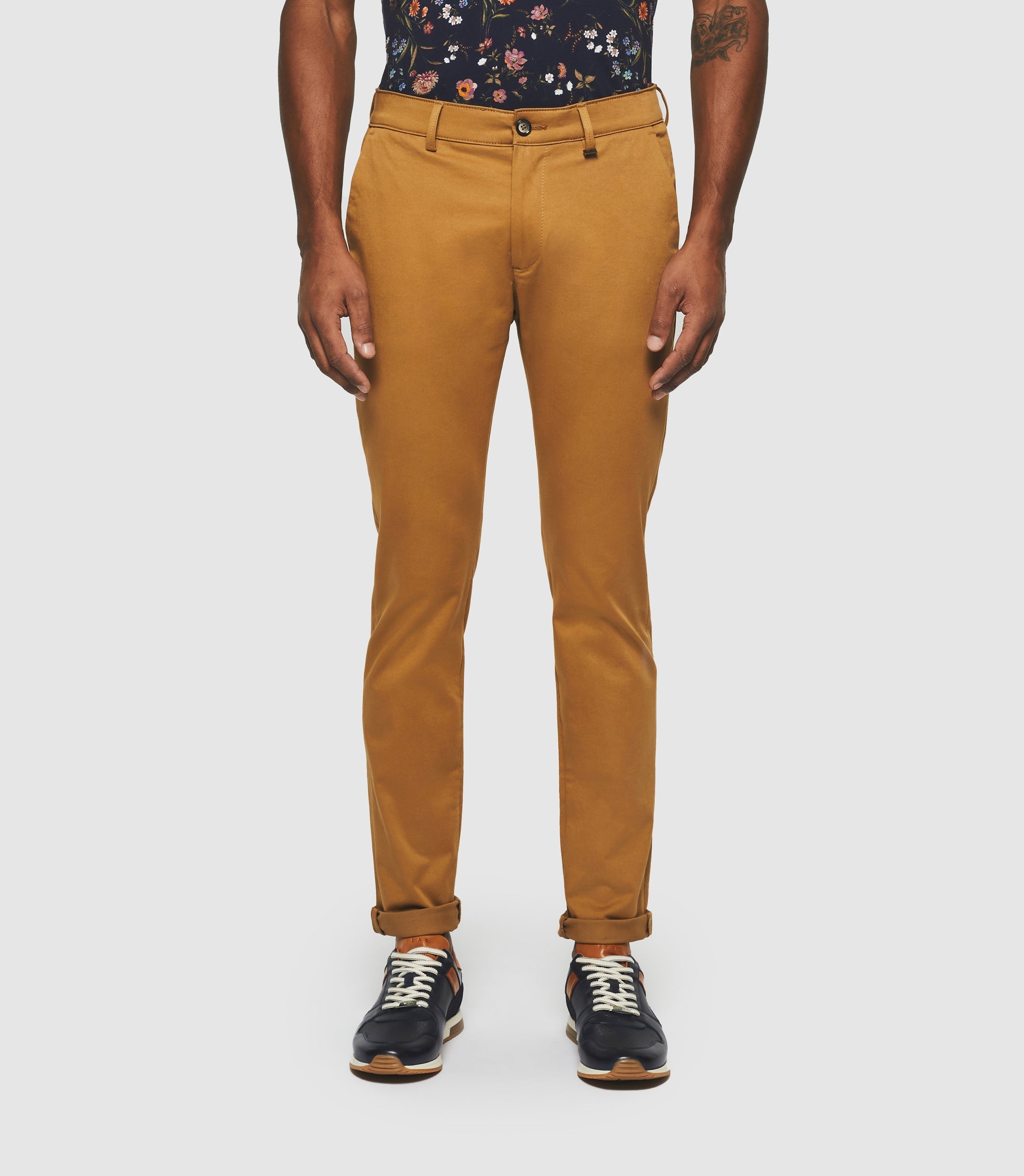 Pantalon chino slim camel "Panama" - IZAC