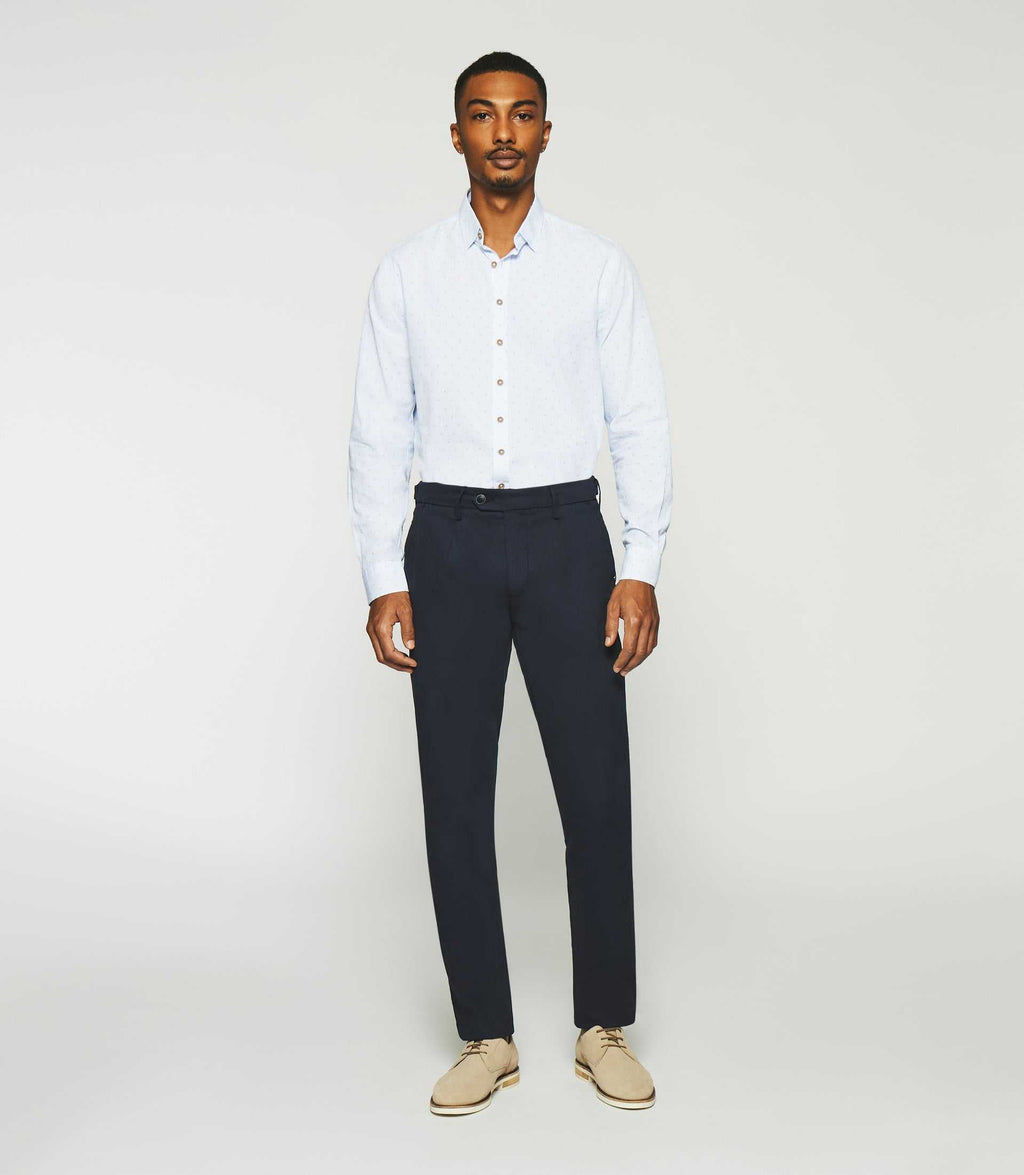 Pantalon chino slim marine PABLO - IZAC