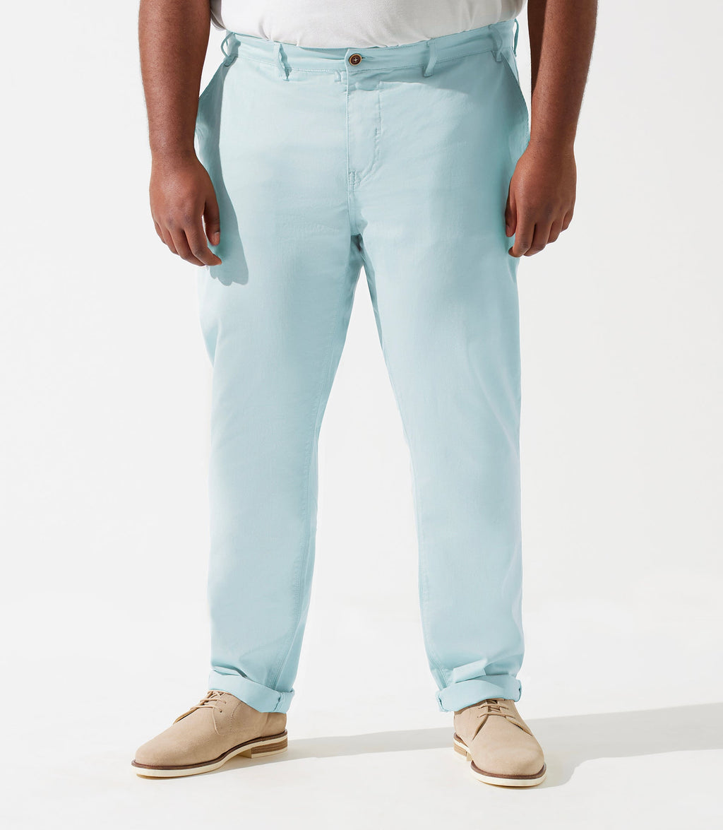 Pantalon en coton stretch bleu ciel PACHELORBT - IZAC