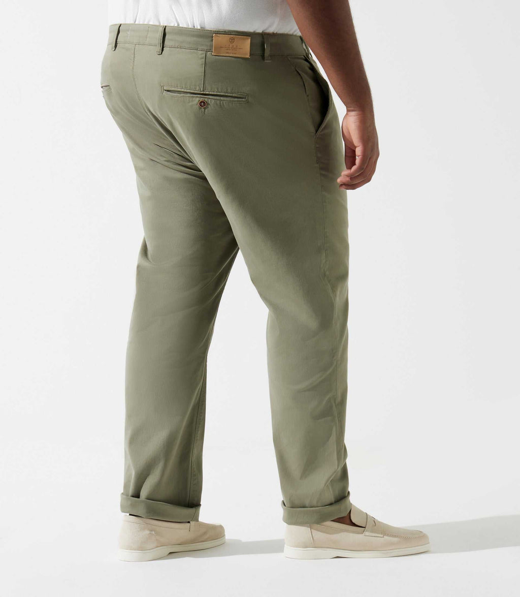Pantalon en coton stretch kaki PACHELORBT - IZAC