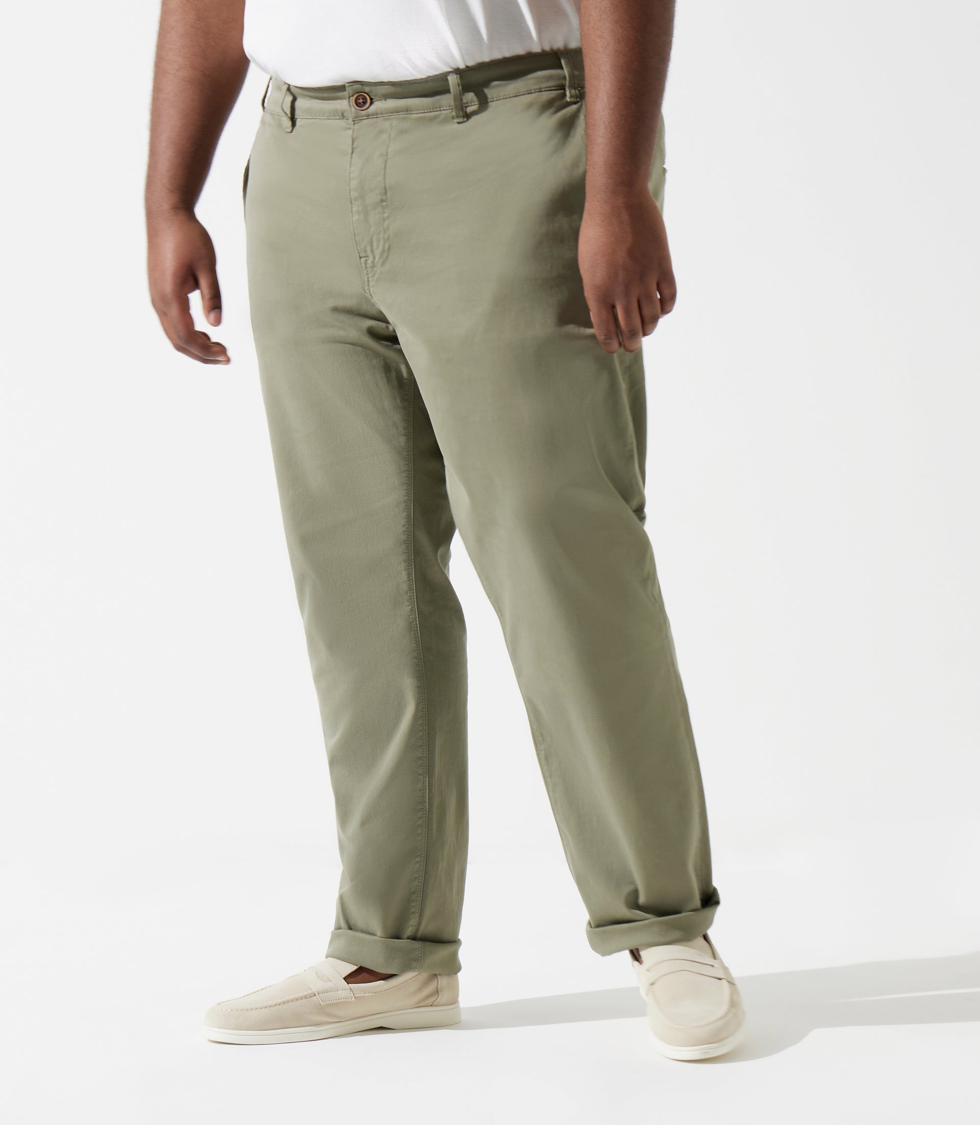 Pantalon en coton stretch kaki PACHELORBT - IZAC