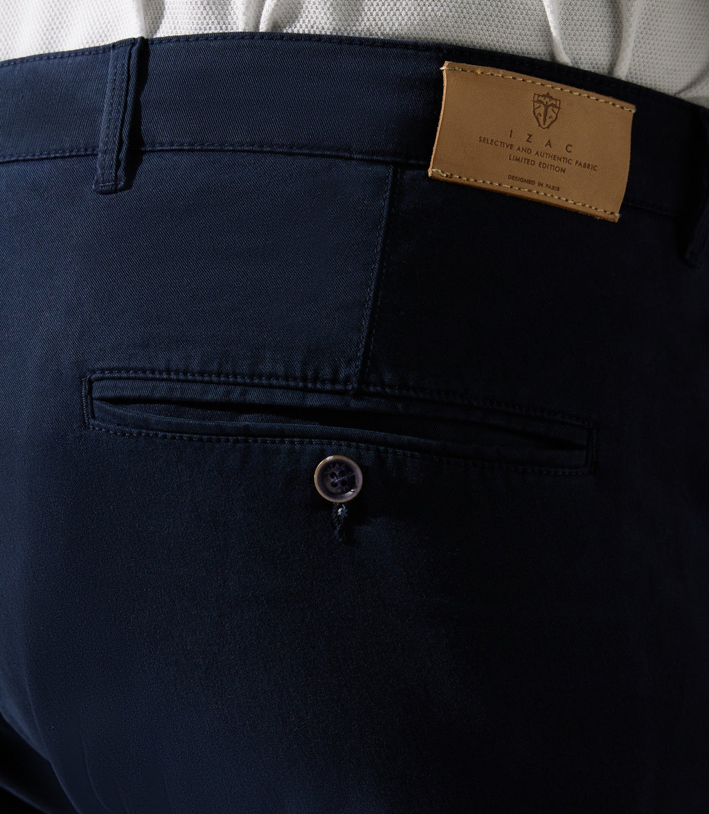 Pantalon en coton stretch marine PACHELORBT - IZAC