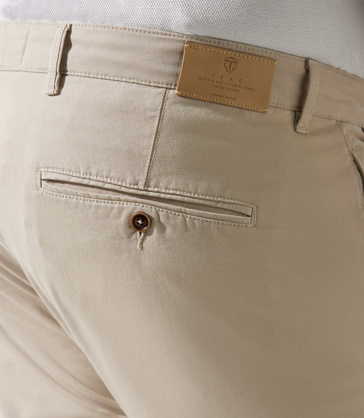 Pantalon en coton stretch beige PACHELORBT - IZAC