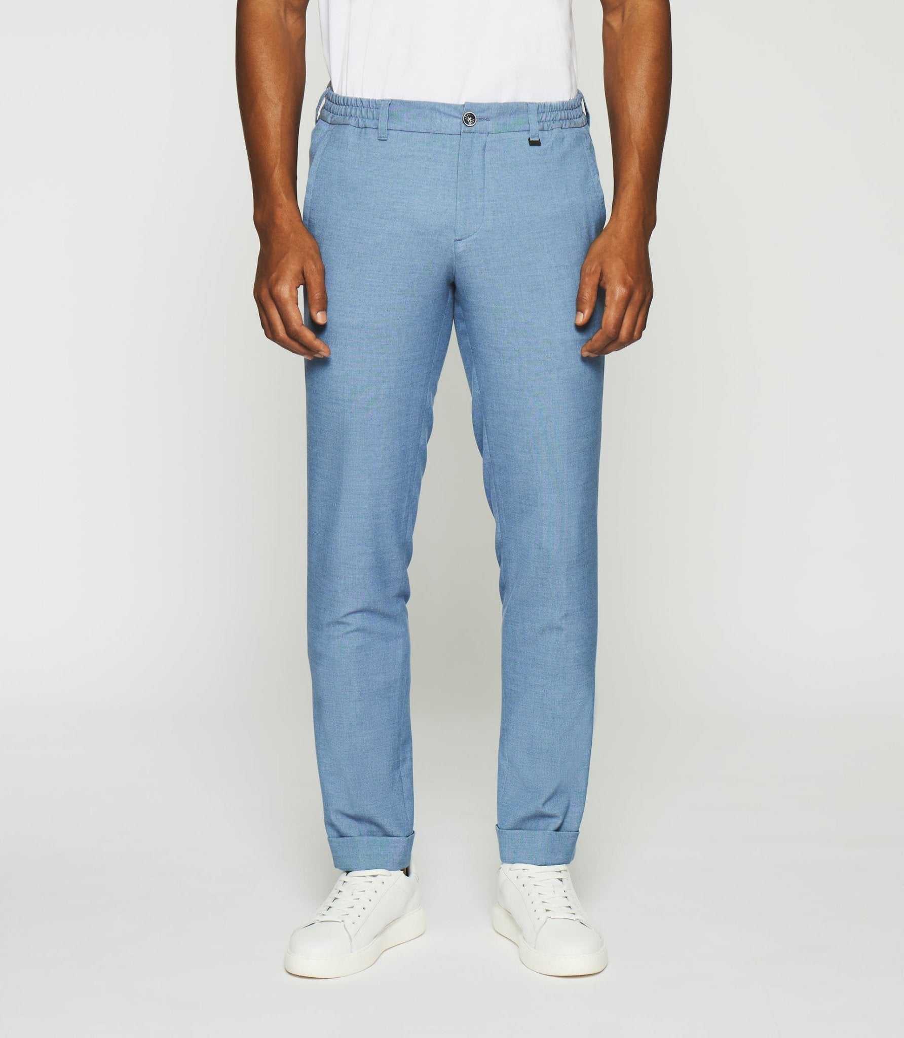 Pantalon chino stretch bleu POUVOIR - IZAC