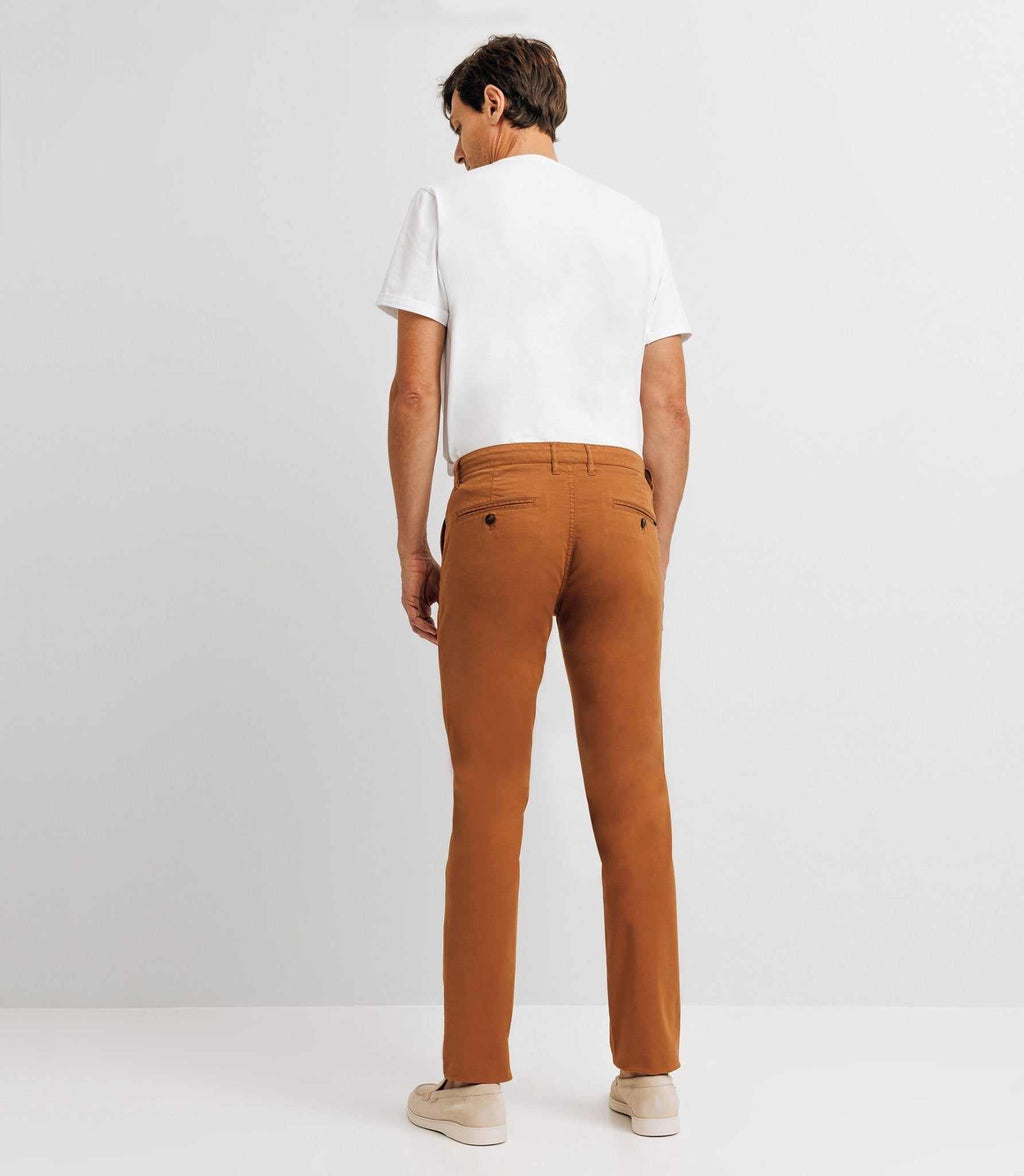 Pantalon casual stretch camel foncé - IZAC