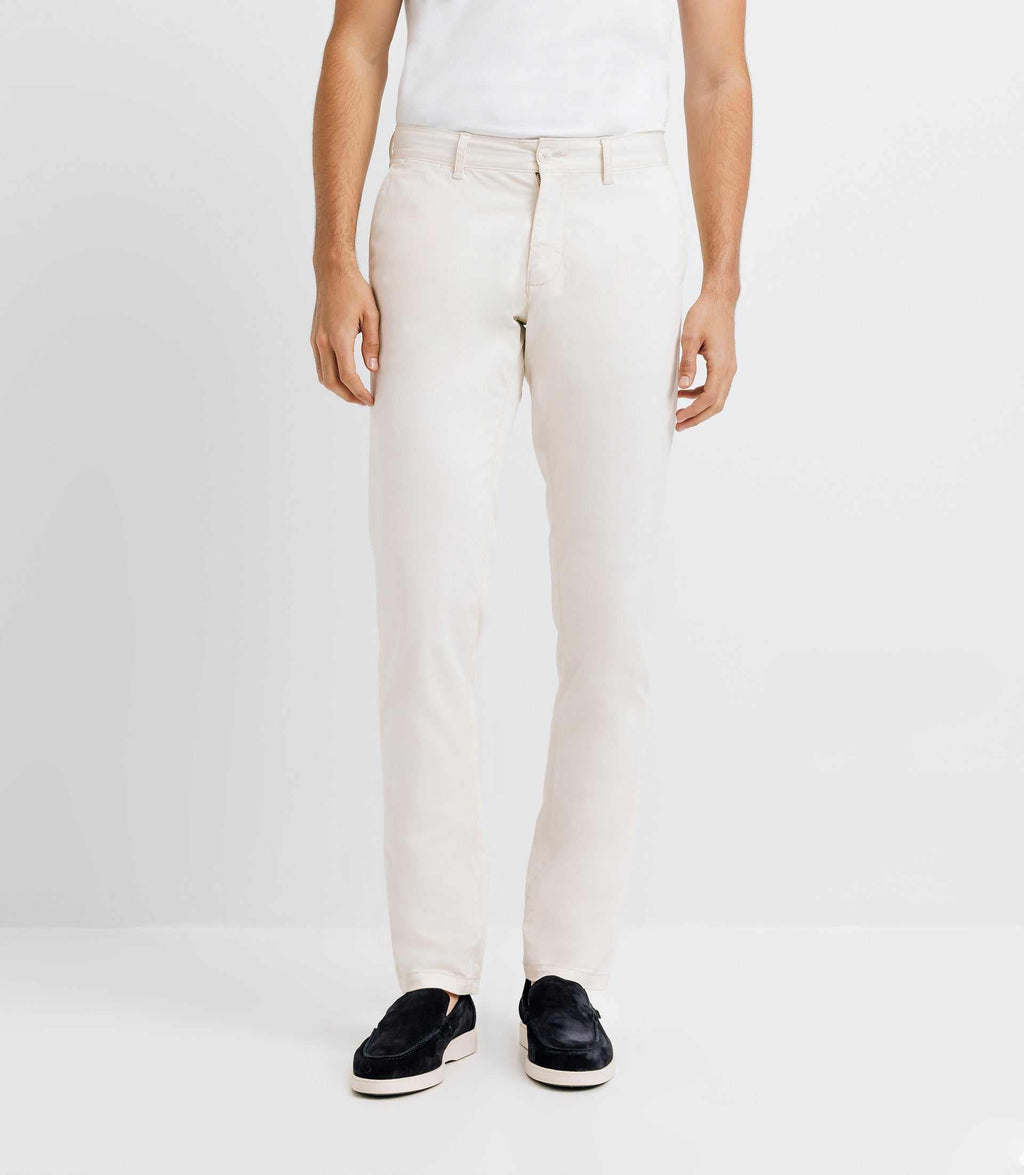 Pantalon chino satin écru - IZAC