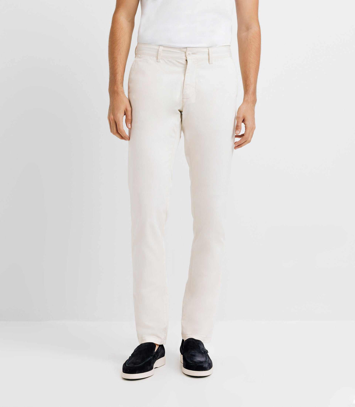 Pantalon chino satin écru - IZAC